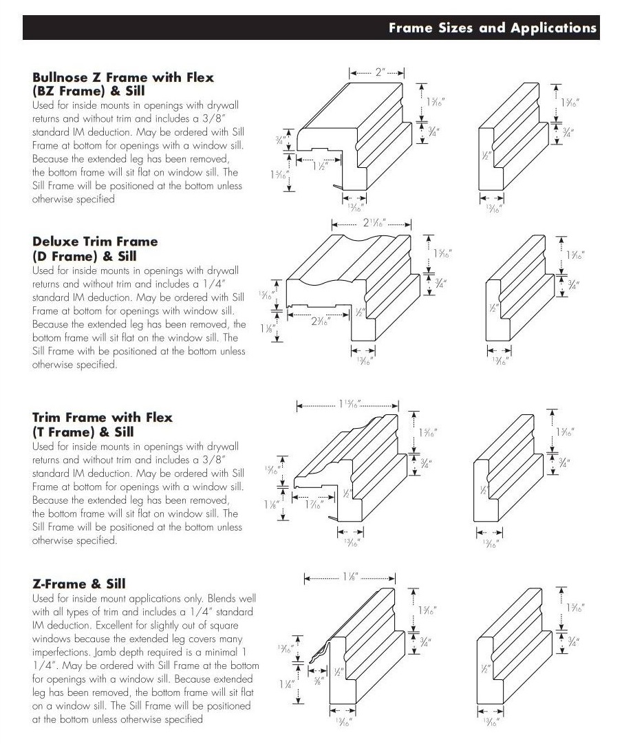 Mounting Frame Styles | Shutter Frames | Riverwood Shutters